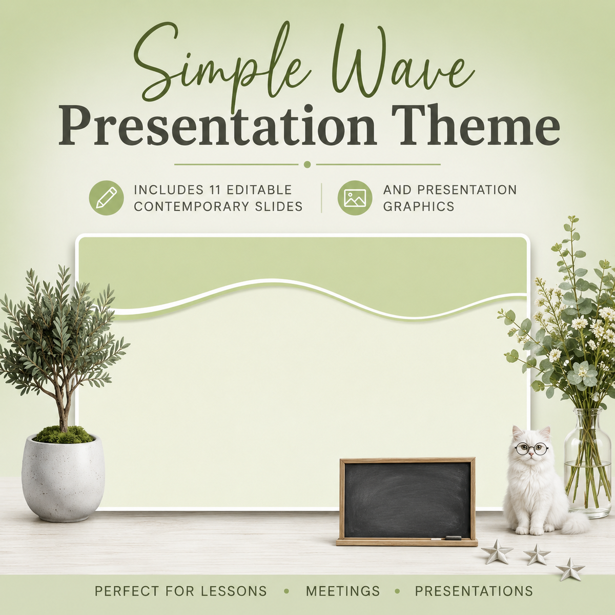 Simple Wave Presentation Theme Slides