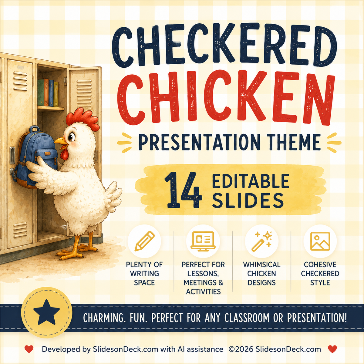 Checkered Chicken Presentation Theme Slides