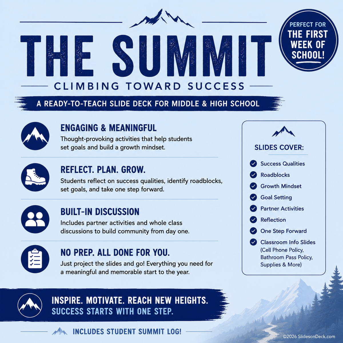 The Summit: First Week of School Slides Deck