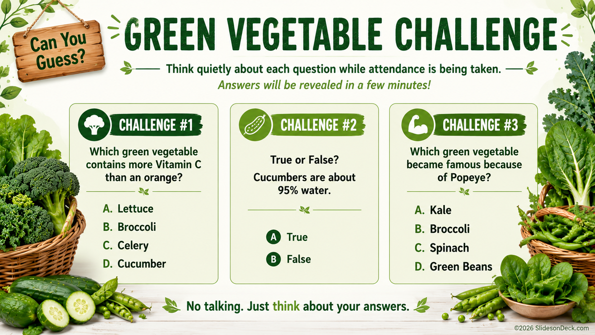 Green Vegetable Lesson Framework Slides Deck