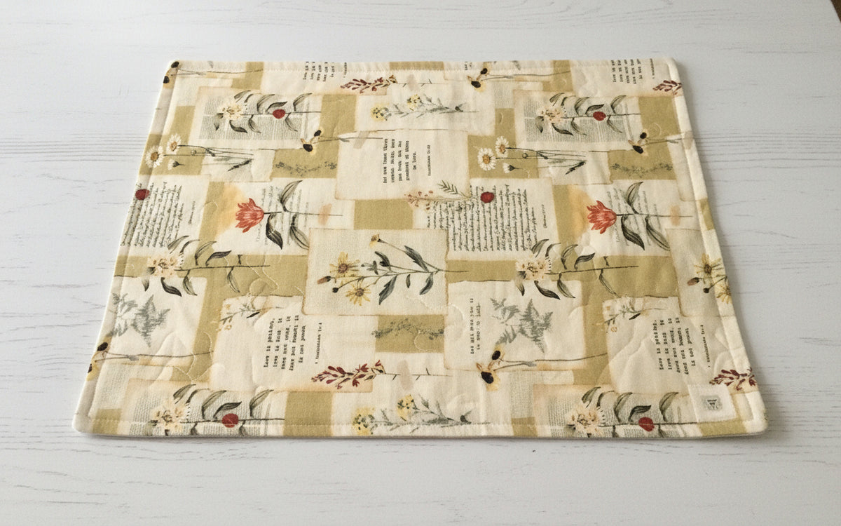 Botanical Scripture Reversible Placemats – Set of 4