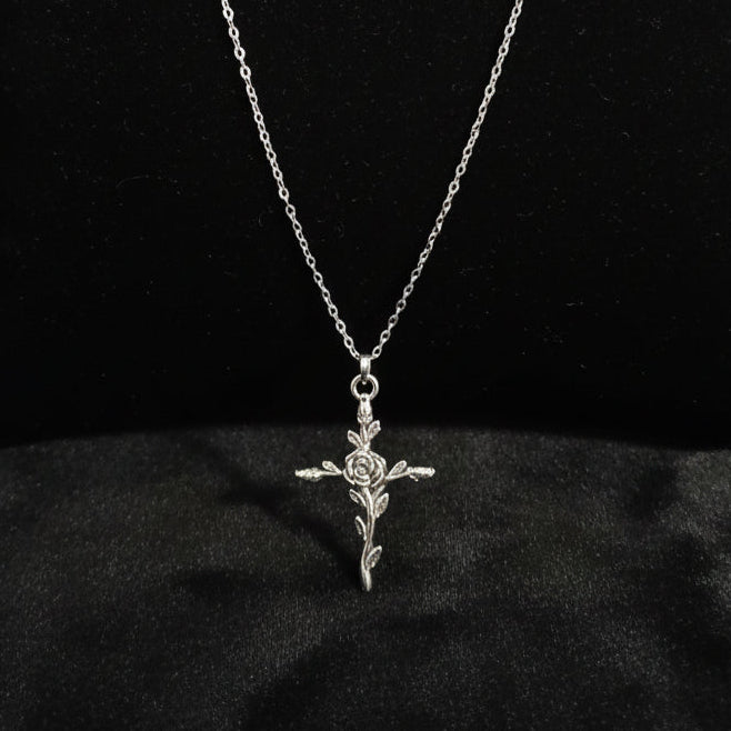 Floral Cross Necklace