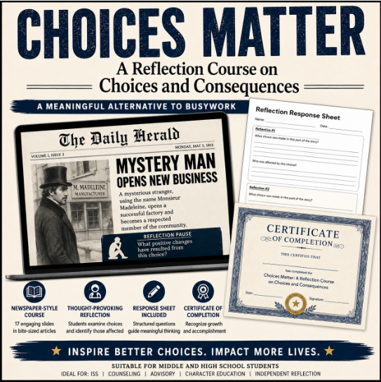 CHOICES MATTER: Vol. 1 A Reflection Course on Choices and Consequences