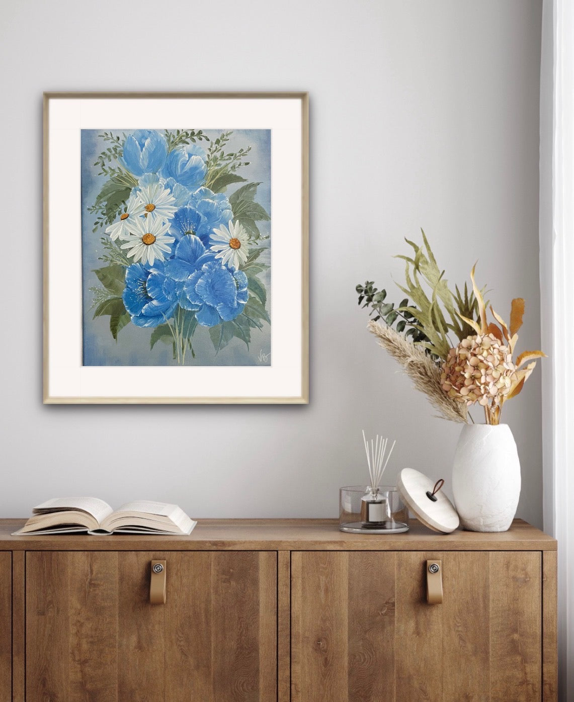 Blue Garden Oil Painting
